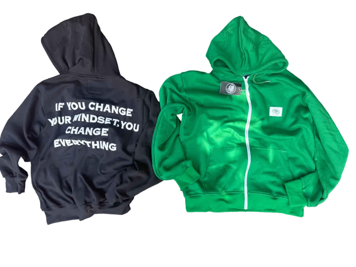 if you change your mindset distress hoodie jacket